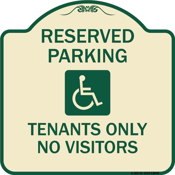 Signmission Reserved Parking Tenants No Visitors W/ Graphic Heavy-Gauge Aluminum Sign, 18" x 18", TG-1818-23005 A-DES-TG-1818-23005 - main